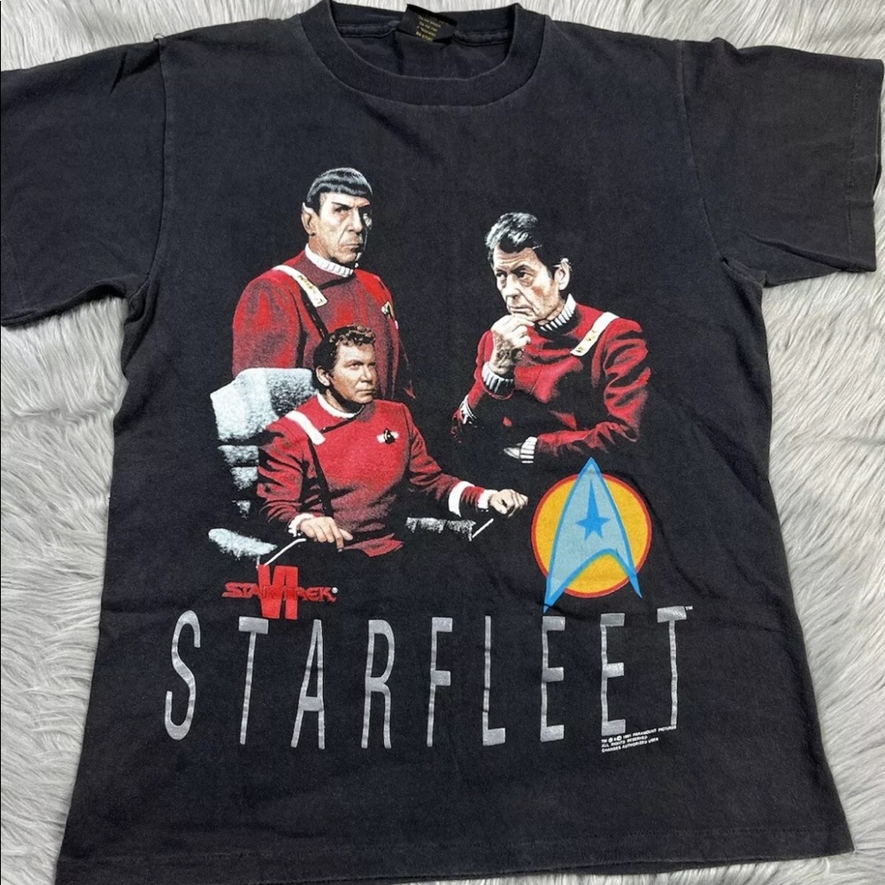 Vintage 1991 Changes Black Star Trek Star Fleet Klingons T Shirt